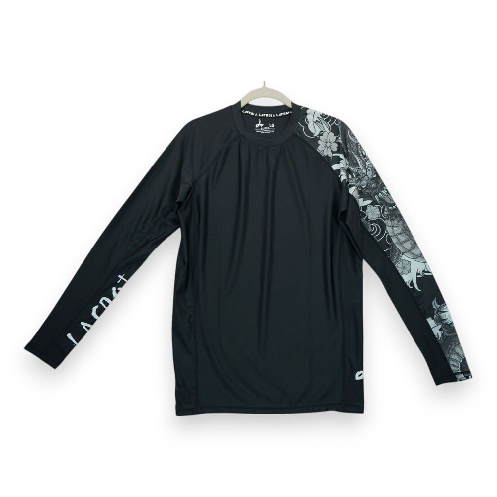 NWT‎  LAFROI Men's Long Sleeve UPF 50+ Moisture Wicking Black Shirt Size Large